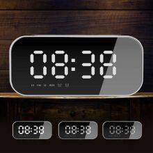 BT510 Wireless Bedside Cabinet Night Table Desktop LED Display Alarm Clock Temperature FM AUX in Function Wireless Charging BT thumbnail-2