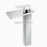 Tall Bathroom Basin Mixer Tap Chromed Polished Waterfall Sink Faucet thumbnail-6