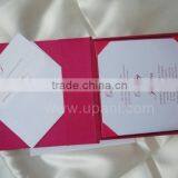 Pink Faux Silk Wedding Invitation Box With a Large Brooch. thumbnail-2