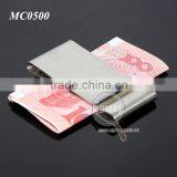 Double-deck Sliver Money Clip Slim Pocket Purse Cash Holder Card Organizer Stainless Steel Metal Money Clipper thumbnail-5