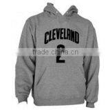 Polyester / Cotton Custom Made Pullover Grey Hoodies With Printing at Front thumbnail-1