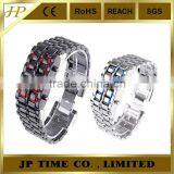 Men Women Lava Iron Samurai Metal LED Digital Faceless Wrist Watch Bracelet thumbnail-1