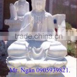 Guanyin Female Buddha Statue White Marble Stone Statue Hand Carving Sculpture For Pagoda, Cave And Temple No 70