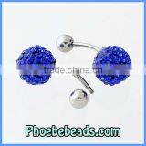 Wholesale Fashion Bling Bling Royal Blue Navel Rings Body Piercing Jewelry Belly Button Barbell Pave Crystal Rhinestone BBR-A003 thumbnail-1