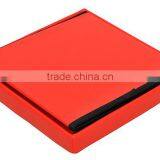 Orange Faux Leather Foldable Ottoman Box thumbnail-5