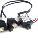 DC8-22V 12V to 5V ,Dual Female USB Port Waterproof DC to DC Converter Step Down