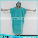 100% Cotton Terry Cloth Plain Color Super Absorbent Hooded Surf Poncho Beach Towel thumbnail-1