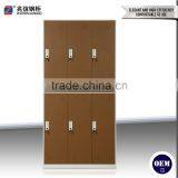 6 Door Brown Wardrobe Stainless Steel Knock Down Locker Key Lock Wardrobe Cabinet thumbnail-3