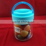 plastic cap with handle, glass candy jars