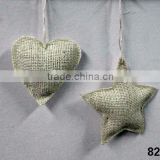 Jute Heart & Star Combo X-Mas Hanging,Ornament & Decoration for Christmas Tree
