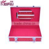 Custom Logo Lockable Hardshell Red Pu Makeup Case With Compartments With Mirror thumbnail-5