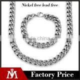 Fashion and hot sale wholesale stainless steel chain necklace and bracelet