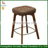 Stainless Steel Foot Ring Wood Legs Bar Stools Wholesale