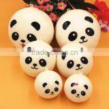 PU Round Bread With Panda Face for Comedy Magic Prop, Fake Bread With 3 Sizes