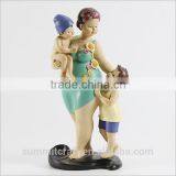 Resin Fat Lady Figurines Mother and Child Sculptures thumbnail-6