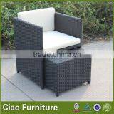 Cube Outdoor Chair / Rattan Chair With Hidden Ottoman thumbnail-1