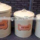 Set of 3 Antirust Multi-purpose Pet Food Container Zinc Metal Storage Container Garbage Bin thumbnail-2