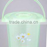 Round Semitransparent Plastic Bucket/waterpot With Carry Hand and Lid thumbnail-3