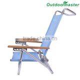 5-Position Lightweight Lay Flat Aluminum Folding Portable Reclining Chair thumbnail-3