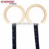 Wooden Gymnastic Rings With Gym Wrist Straps and Adjustable Strap Buckle for Crossfit thumbnail-4