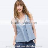 New Style Summer Denim Sleeveless Crochet Top Pattern Wholesale thumbnail-1