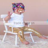 New Fashion Baby Girls Gold Color PU Pants thumbnail-3