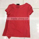 Good Quality of Latest Designs Flower Trimming Red T-shirt Factory Closeout thumbnail-6