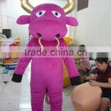 Purple Bull With Golden Ring Mascot Costumes/Fur Plush Cow Mascot thumbnail-1