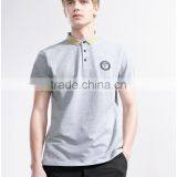 Casual Gray Printed Spandex/cotton Polo Shirt thumbnail-1
