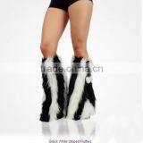 Black And White Zebra Fluffy Leg Warmer