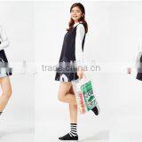 Women's Black Knitting Small Hem A Printed Sleeveless Dresses thumbnail-2