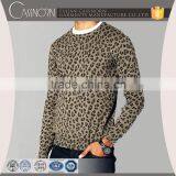 Fashionable Crew Neck Leopard Pattern Cotton Long Sleeve Men Pullover Sweater thumbnail-1