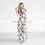 Floral Print New Cotton Women Maxi Dress 2017 Plus Size Summer Dress Long Frock Design thumbnail-1