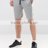 Men's Slim Fit Jersey Shorts With Zips In Grey Marl