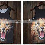 Competitive Price Good Sale Men's Sports Gym Cool Dry Wrestling Singlet With Animal Printing thumbnail-1