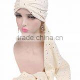 New Sequins Arabic Headscarf Hat Hat Scarf One Hat Muslim Hat thumbnail-4