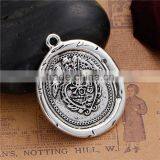 Zinc Based Alloy Halloween Skull Irregular Antique Silver Wing Wax Seal Pendants thumbnail-1