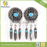 Bohemia Retro Feathers Long Tassel Stainless Steel Ear Plug thumbnail-4