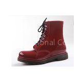 Red Size 12 Water Proof Womens Rain Boots Mid - Calf Lace Up For Walking
