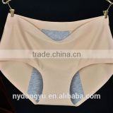 skin black ice silk period brief panties /zhangje 10 color seamless period panties underwear / top quality panties