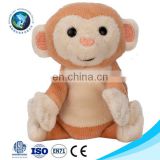 Cartoon educational kids toy custom stuffed soft toy plush brown monkey hand puppet for adult