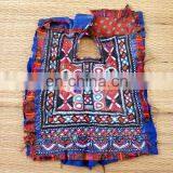 Kutchi Fabric Mirror Work Patches- Vintage Indian Fabric HandCraft Yock Neck Patches thumbnail-2