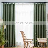 Wholesale Simple Design Style Polyester Linen Blackout Window Fabric Curtain For Living Room thumbnail-2