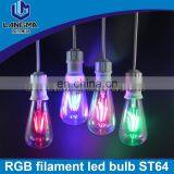 E27 Base ST64 Led Bulb Filament ST64 B22 Led Filament Bulb ST64 Rgb Led Colors Light E26