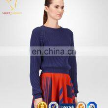 Ladies Fashion Long Sleeve Rib Knit Sweater thumbnail-3