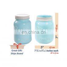 250ml New Factory Custom Empty Decorative Mini Ball Round Small Wide Mouth Ceramic Mason Jar With Lid thumbnail-3