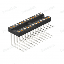 Dnenlink 2.54mm IC Socket Machined Round Pin Female Header H3.00mm Dual Row Right Angle thumbnail-4