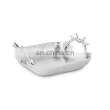 Elegant Look Square Shape Aluminum Serving Tray Hot Sale Food Grade Serving Aluminum Tray With Handles