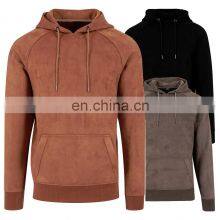 Wholesale Fleece Hoodie New Design Long Sleeve Men's Pullover Winter Warm Velour Velvet Suede Hoodie for Men thumbnail-1