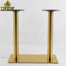 SS304 SS201 Double Column Leg Heavy Duty Adjustable Brushed Gold Stainless Steel Dining Table Base Modern Square Rectangle Chair thumbnail-4